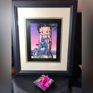Framed Betty Boop Biking Art Print